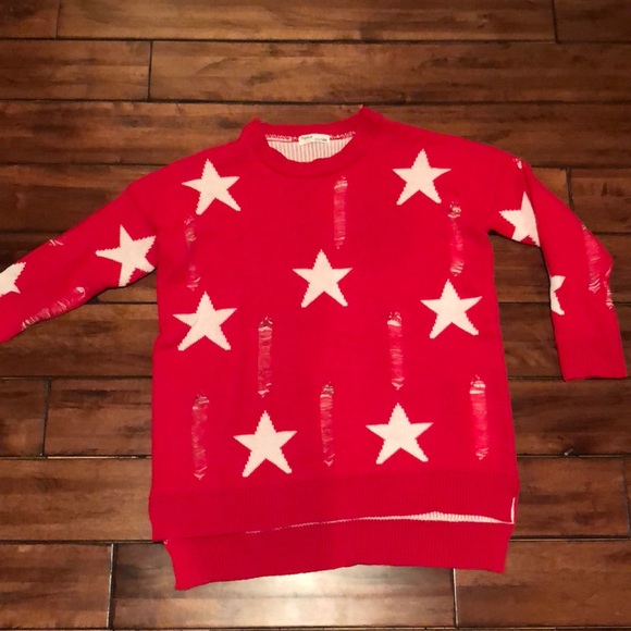Distressed star print sweater - Picture 1 of 3